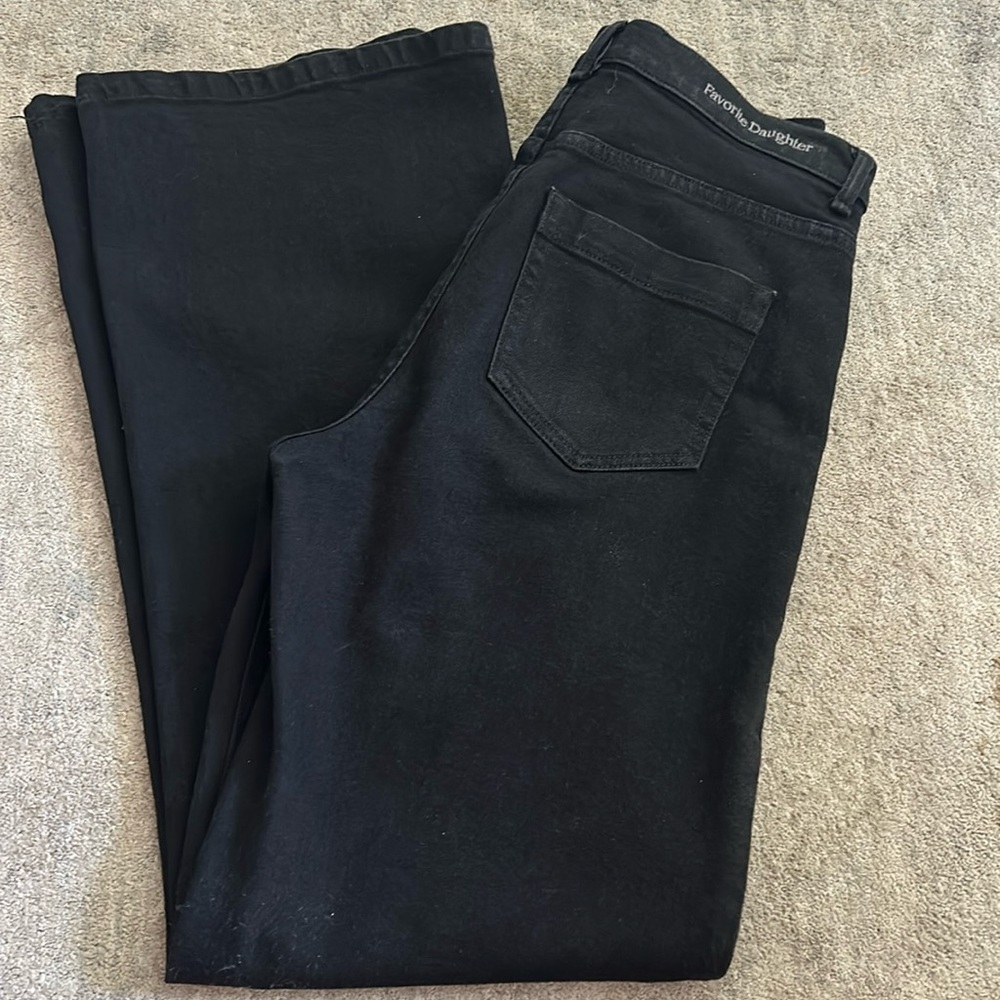 Favorite Daughter black wide leg, high rise jeans, size 29